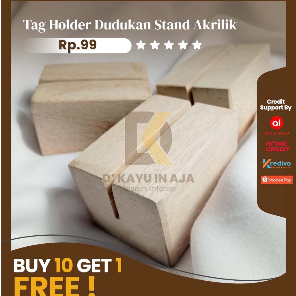 

Tag Holder Kayu Dudukan Akrilik | Price Tag Holder Kayu | Tempat Kartu Id Card | Holder Kayu Kalender | Holder Kayu Akrilik | Tempat Name Tag | Stand Kayu Foto | Dududkan Kartu Nama | Card Holder Murah | Aksesoris Kayu | Warna Natural | Lubang 2mm/3mm