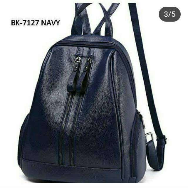 Fashion ransel KULIT PU LEATHER 2res saku oval/fashion wanita /tas ransel murah