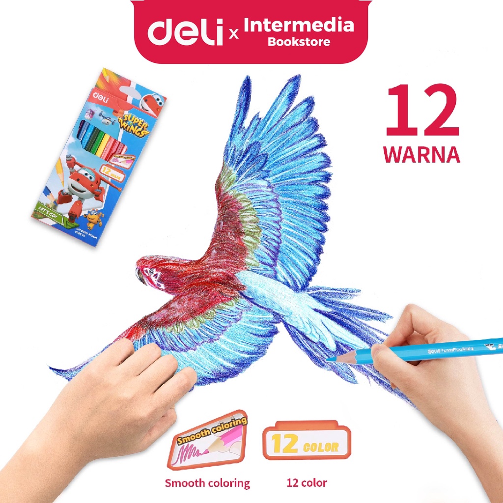 

Deli EC00800 Pensil Warna Kayu 12 warna / box