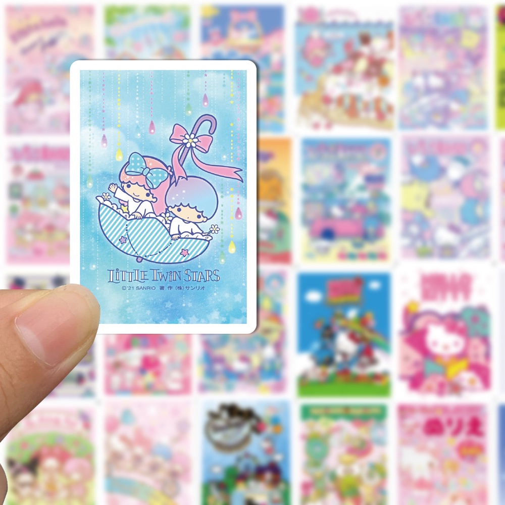 62pcs Stiker poster Motif Kartun Sanrio Anti Air Untuk Dekorasi laptop / laptop / Gelas Air