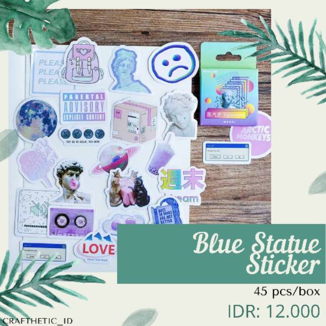 

Blue Statue Sticker Deco Journal