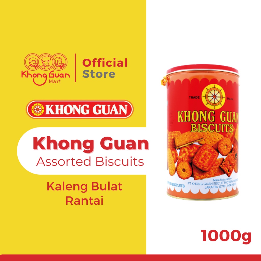 

KHONG GUAN Assorted Biscuits Red Bulat Rantai Tin 1000 Gram