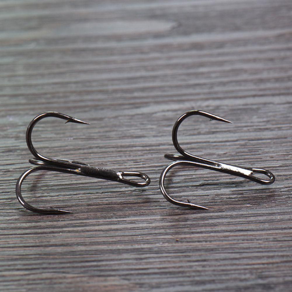 Nanas 30PCS/Set Fishhooks Ahite Nikel Berduri Kait Diasah Treble Jig