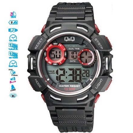 Q&amp;Q QnQ QQ Original Jam Tangan Pria Digital Rubber Outdoor - M148 M148J Water Resist 10 BAR