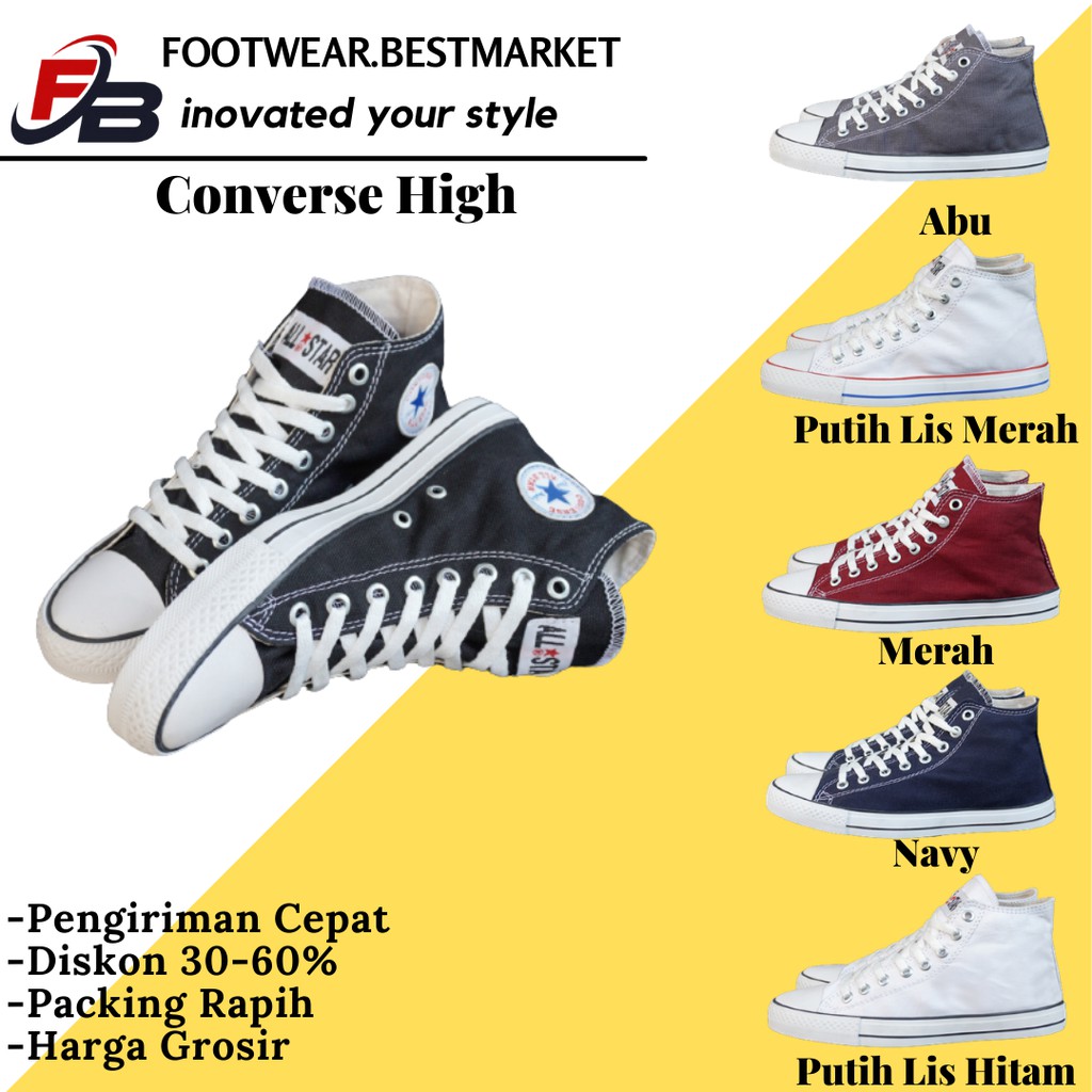 [DISKON 50%] SEPATU SNEAKERS PRIA/WANITA CONVERSE CHUCK TAYLOR KANVAS PREMIUM ALL STAR CONVERS MURAH