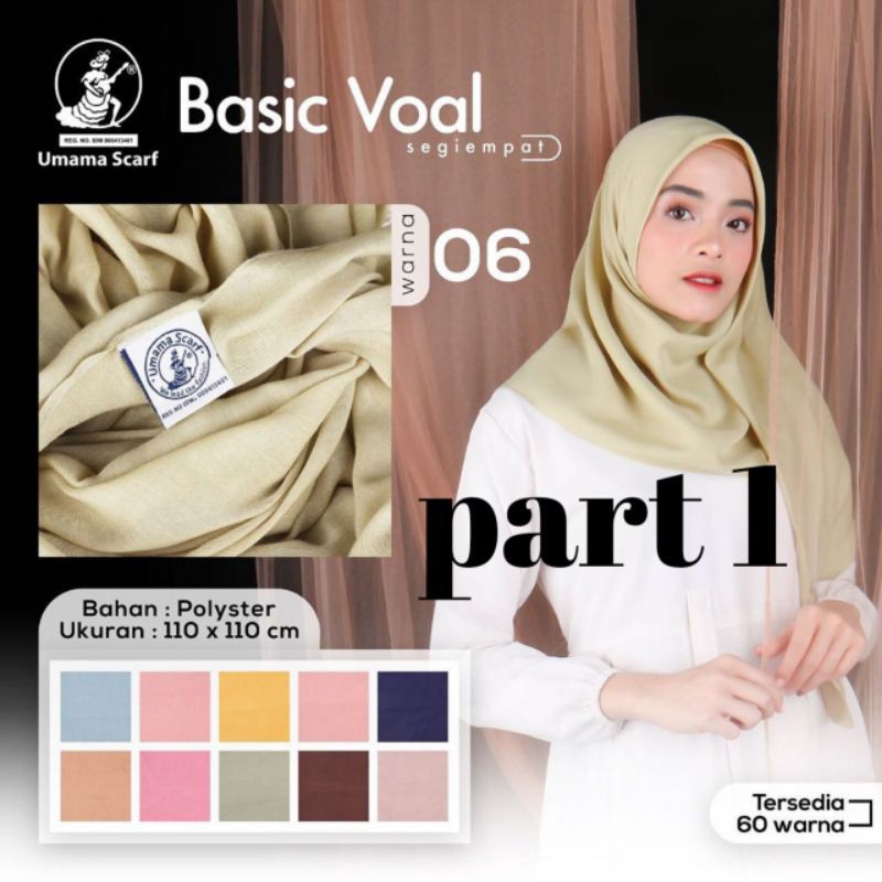 JILBAB SEGI EMPAT BASIC VOAL UMAMA POLOS (part1) | Shopee Indonesia