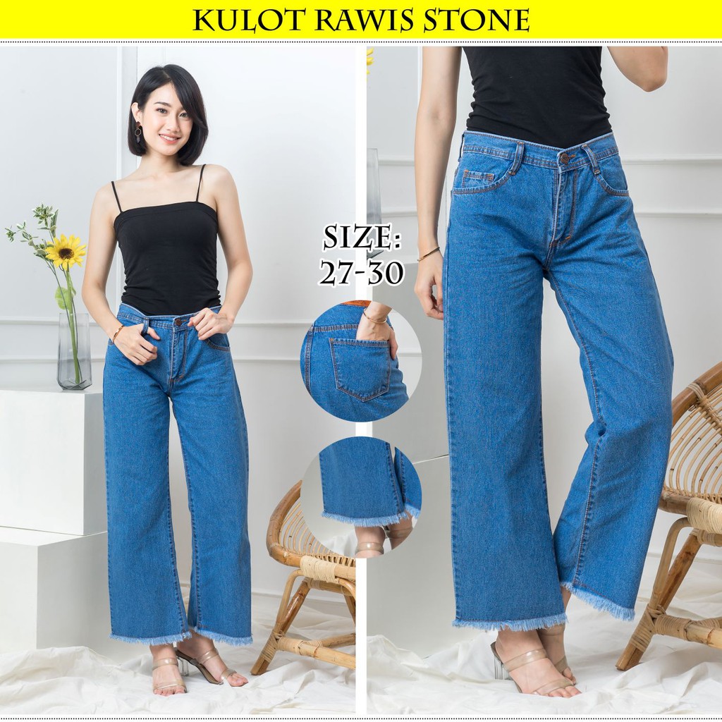 KENYAJEANS CELANA JEANS PREMIUM KULOT RAWIS BIRU JEANS /BOYFRIEND KULOT /NONSTREACH JEANS /27 - 30