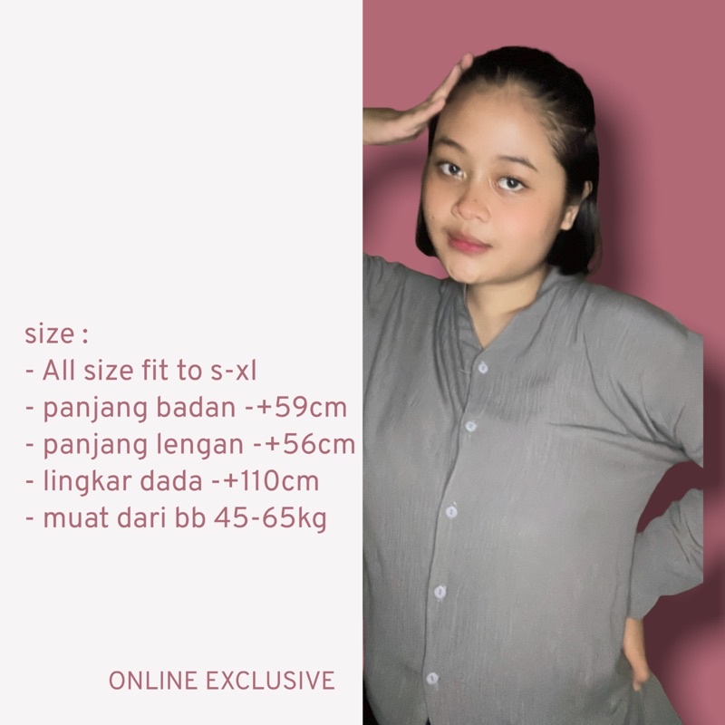 BLOUSE RAYON CRINKLE MODEL KERAH SHANGHAI WARNA MOCCA BEST SELLER ATASAN WANITA BAHAN CRINKL RAYONPREMIUM