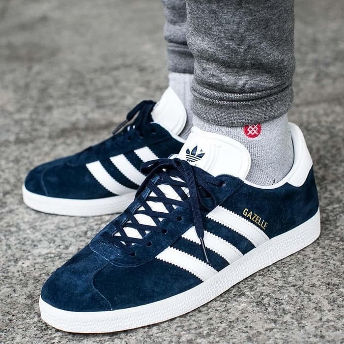 Sepatu Adidas ORIGINAL Gazelle Navy White Suede
