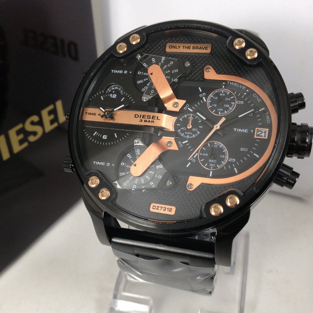 Jam Tangan Pria Diesel Monster Black Rosegold 55mm fourtime Premium