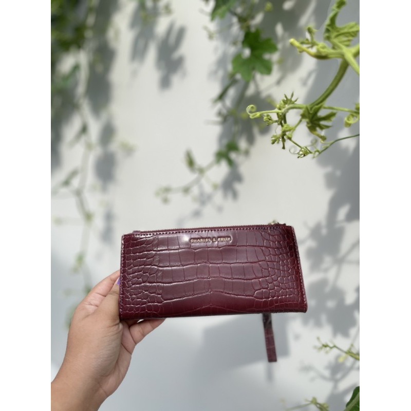 Dompet Wanita Croc-Effect Wristlet