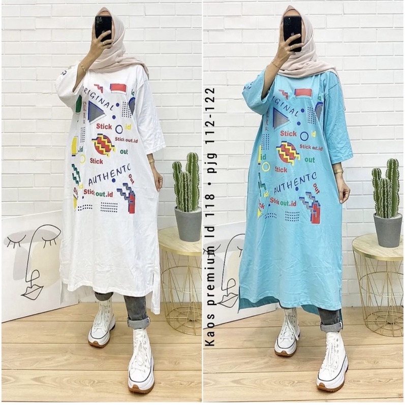 ori midi kaos babyterry kaos viral kaos tumblr kaos karakter dress long tunik