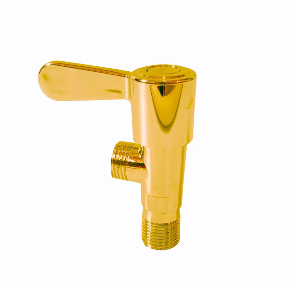 setop keran double stop kran toilet cabang tee warna gold drad 1/2&quot; inch