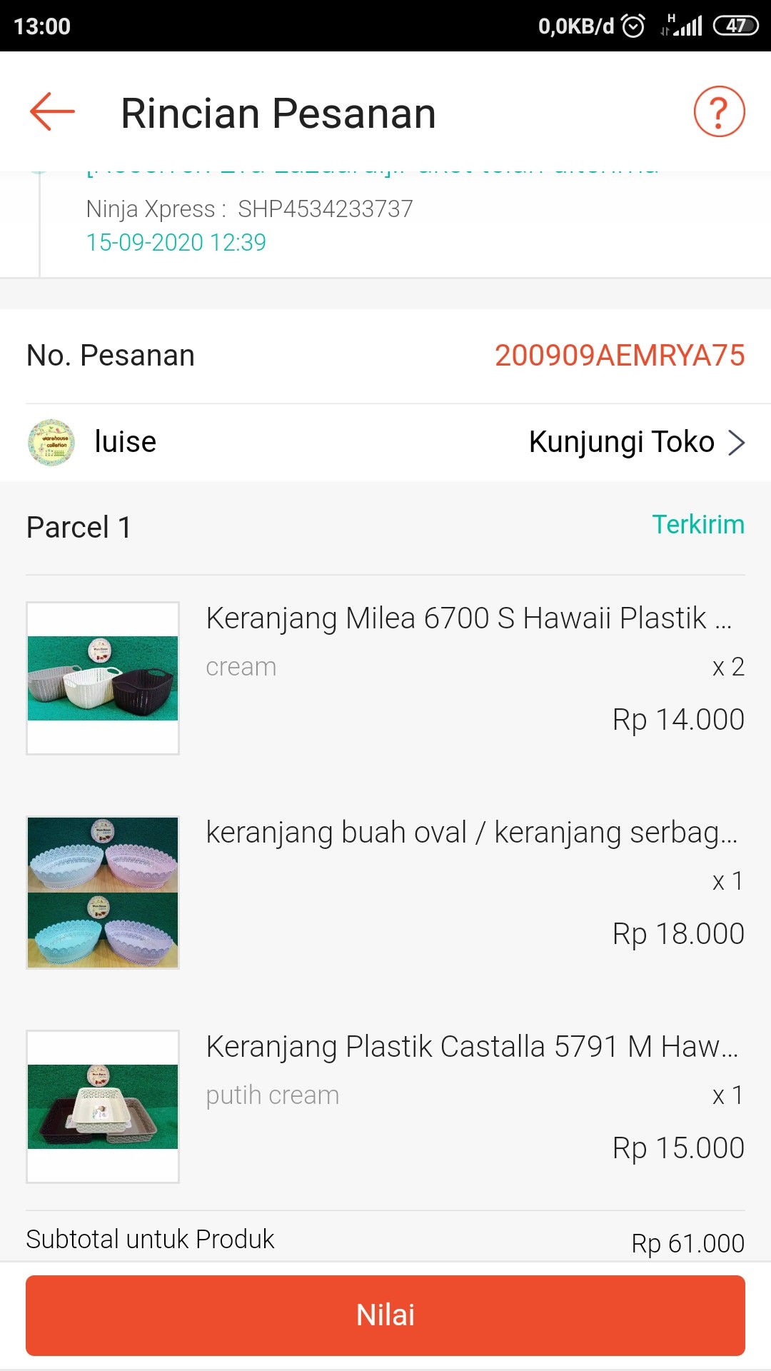 Keranjang Plastik Castalla 5791 M Hawaii Baki Nampan Tray Wadah Basket Container
