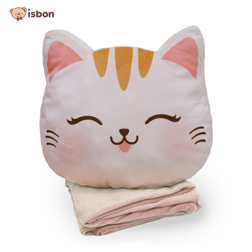 Balmut Bantal Selimut Karakter Kepala Kat Kitty Warna Pink Cocok Untuk Traveling Berpergian Jauh Mudah Dibawa By Istana Boneka