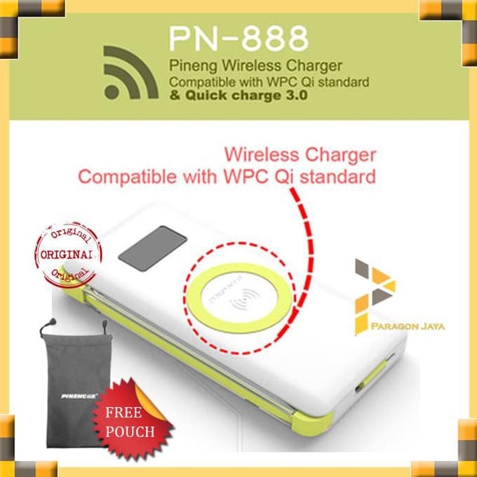 ILARISl Pineng PN 888 Qi Wireless Charger Power Bank 10000 Mah Powerbank White
