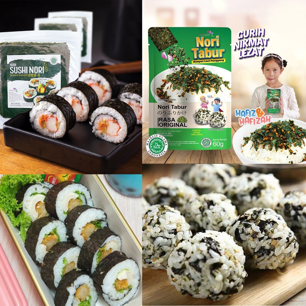 [ READY BANDUNG ] Sushi Nori Halal Seaweed Rumput Laut Sushi Untuk Kimbab/Gimbab ISI 10 LembaR