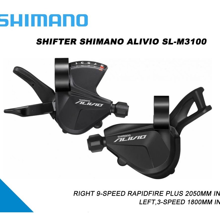 SHIFTER SEPEDA SHIMANO ALIVIO SL M3100 LEFT RAPIDFIRE PLUS 3 SPEED ORIGINAL-3