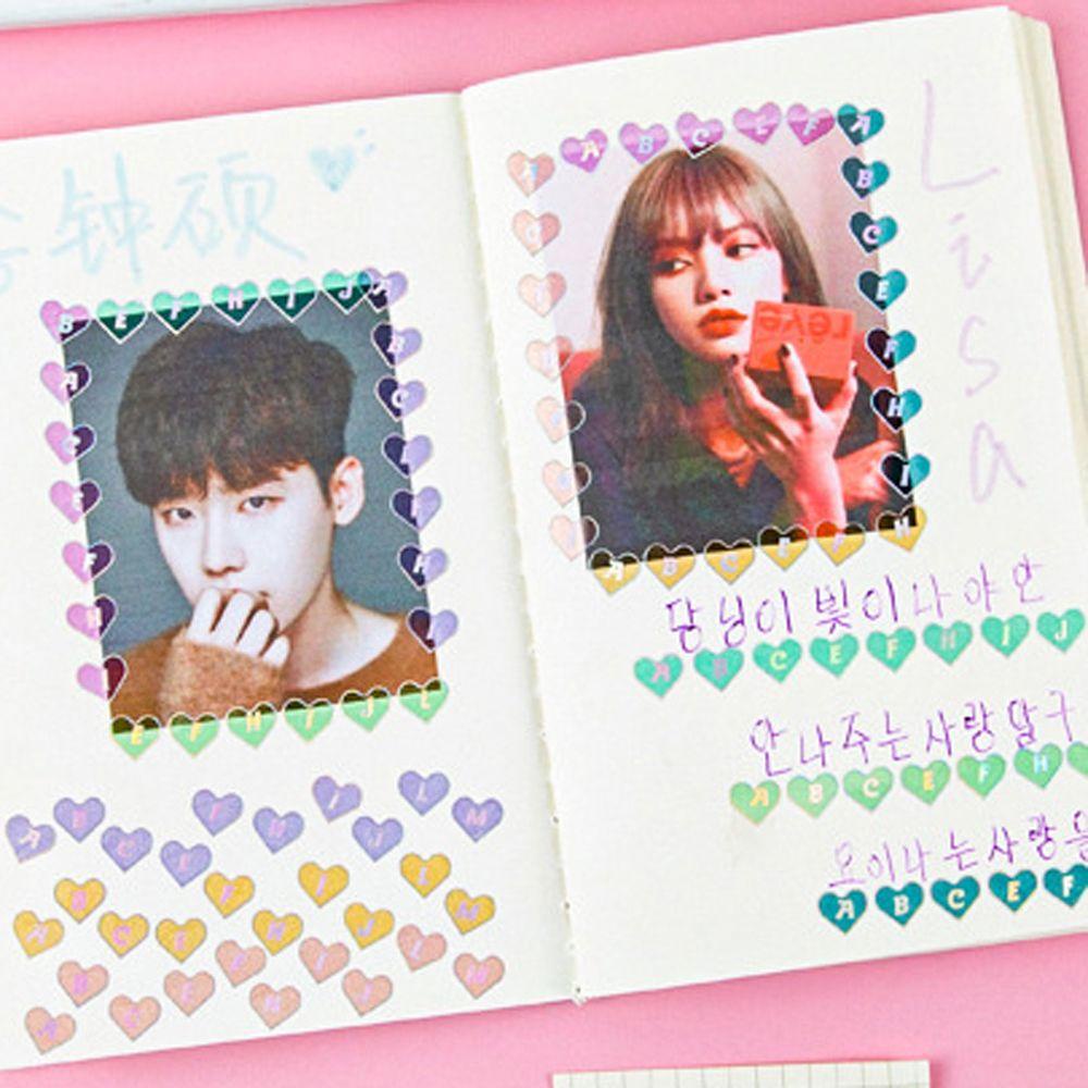 Agustina Alfabet Alat Tulis Stiker Telepon Gadis Scrapbooking Jurnal Handbook DIY Album Hias Bling Huruf Hati