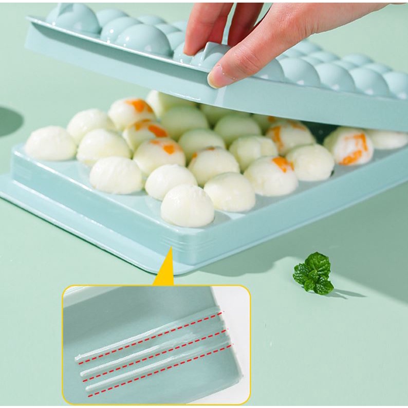 Cetakan Es Batu Bulat Kotak 33 Grid Mould Es Krim Jelly Pudding Ice Cube Tray Box DIY