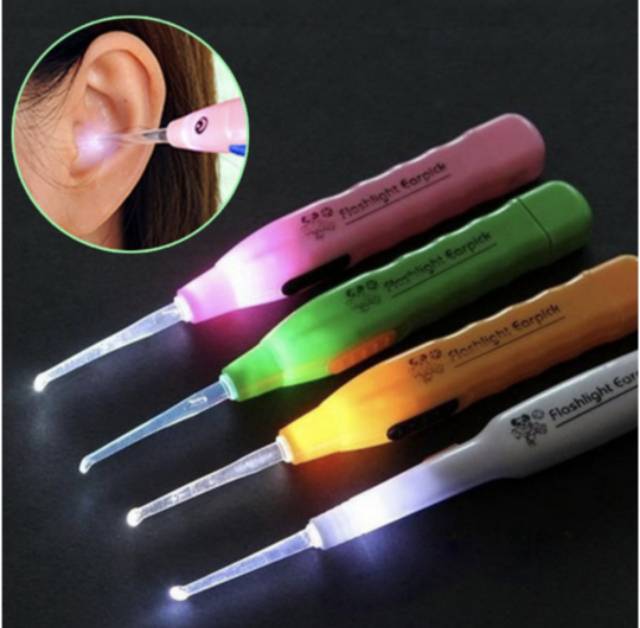 Korek Kuping Elektrik LED Lampu Pembersih Telinga Flashlight Earpick Aman Untuk Anak