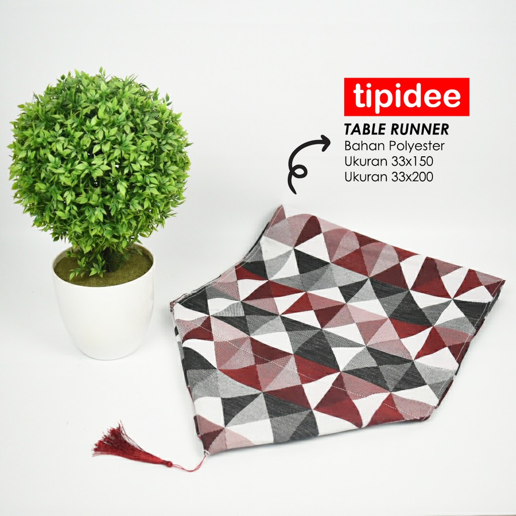 TIPIDEE - Table Runner / Taplak Meja Tamu / Taplak Meja Makan Minimalis 33x150cm &amp; 33x200cm