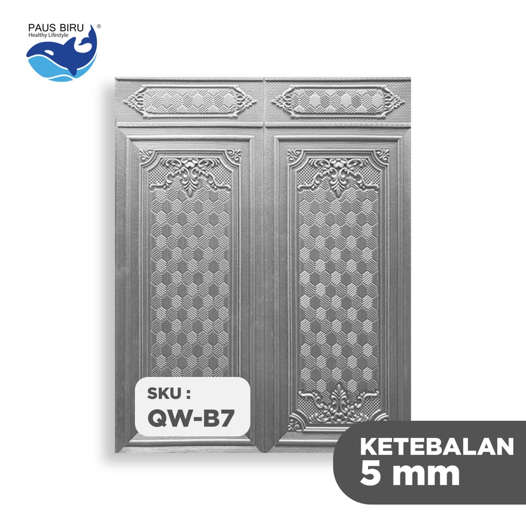 Wallpaper Dinding 3D Foam Motif PINTU BATIK 70x90 CM-QW-B7 SILVER