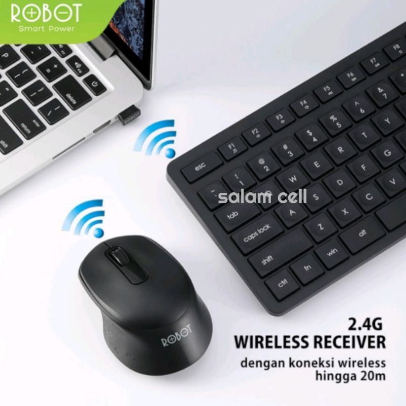 Keyboard Mouse Wireless Robot KM4000 Combo Bluetooth Receiver USB PC Laptop Original