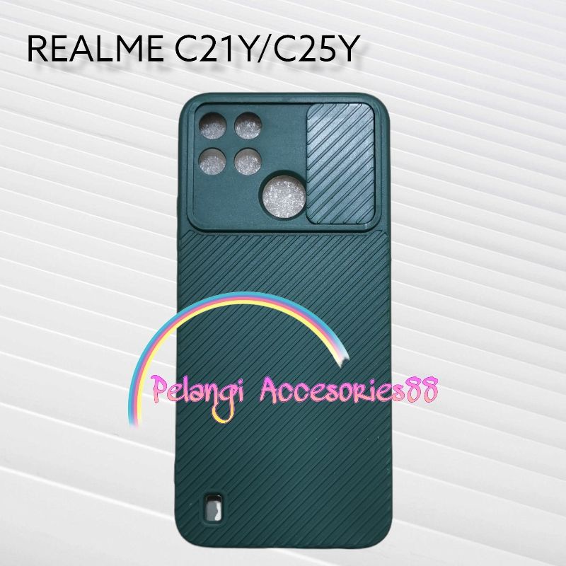 CASE REALME C21Y / C25Y CASE SOFTCASE SLEDING WARNA WARNI