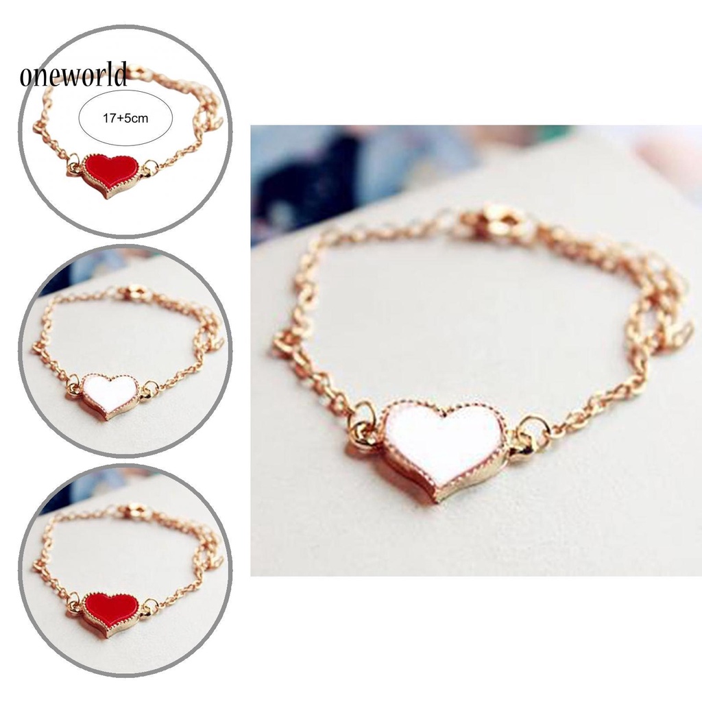 oneworld Women Lady Bangle All Match Heart Shape Bracelet Fine Workmanship Girls Gift