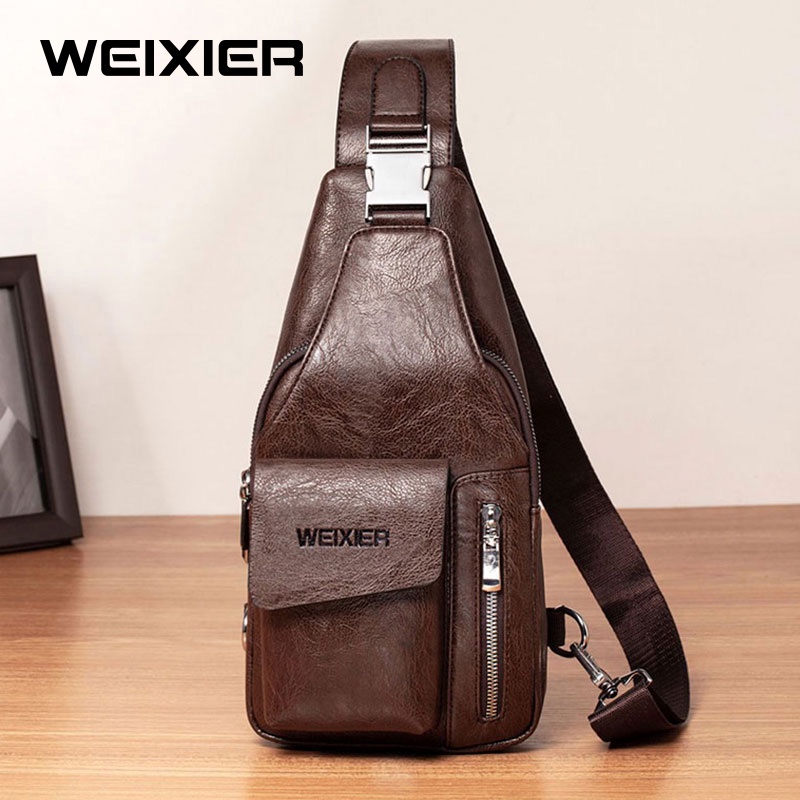 WEIXIER 9525 Tas Selempang Pria Kulit Shoulder Bag Premium WK-SBY