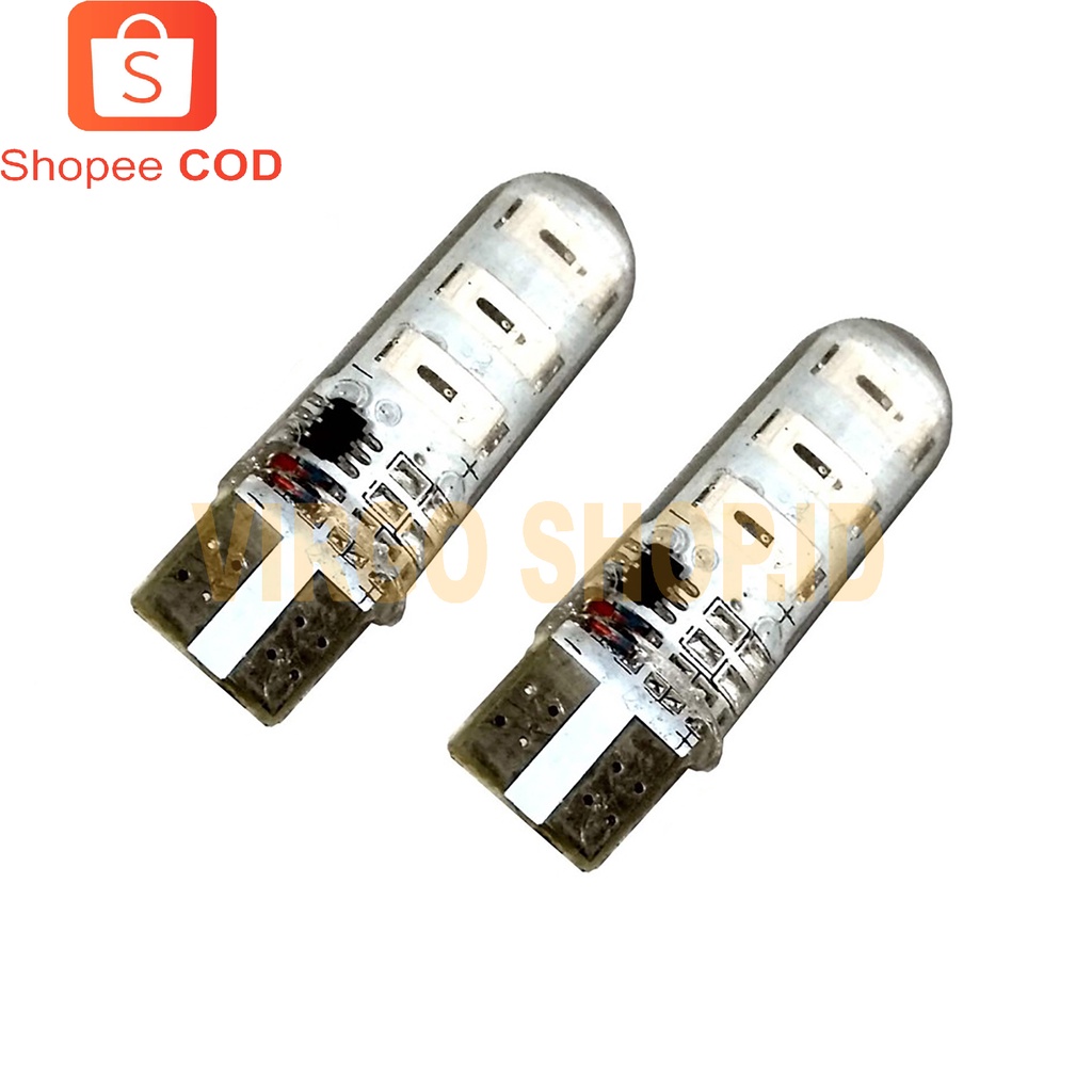 2 Pcs Led Tipe:Kedip Gel / Jelly Super T10 Untuk Senja / Lampu Stop Vario 125/150 / Lampu Senja Kedip / Lampu Sen Kedip / Led / Led T10 / Lampu Senja / Lampu Senja Kedip Motor / T10 / Lampu Senja Kedip Mobil