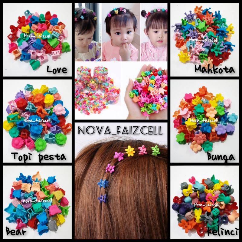 5/10/20pcs Jepit Rambut doff Poni medium ( 2cm ) Import korea style.