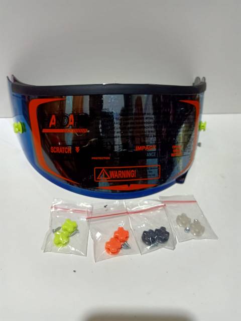 Flat visor ink cl max iridium silver. gold. blue. ( 1paket dan tear off post ) kaca helm ink