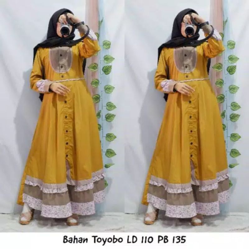 Gamis toyobo replika tuneeca esme ready bnyk langsung co saja
