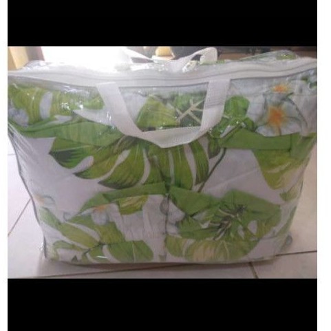 Tas seprei plastik mika/tas selimut resleting ukuran 35*30*7 isi 10 biji