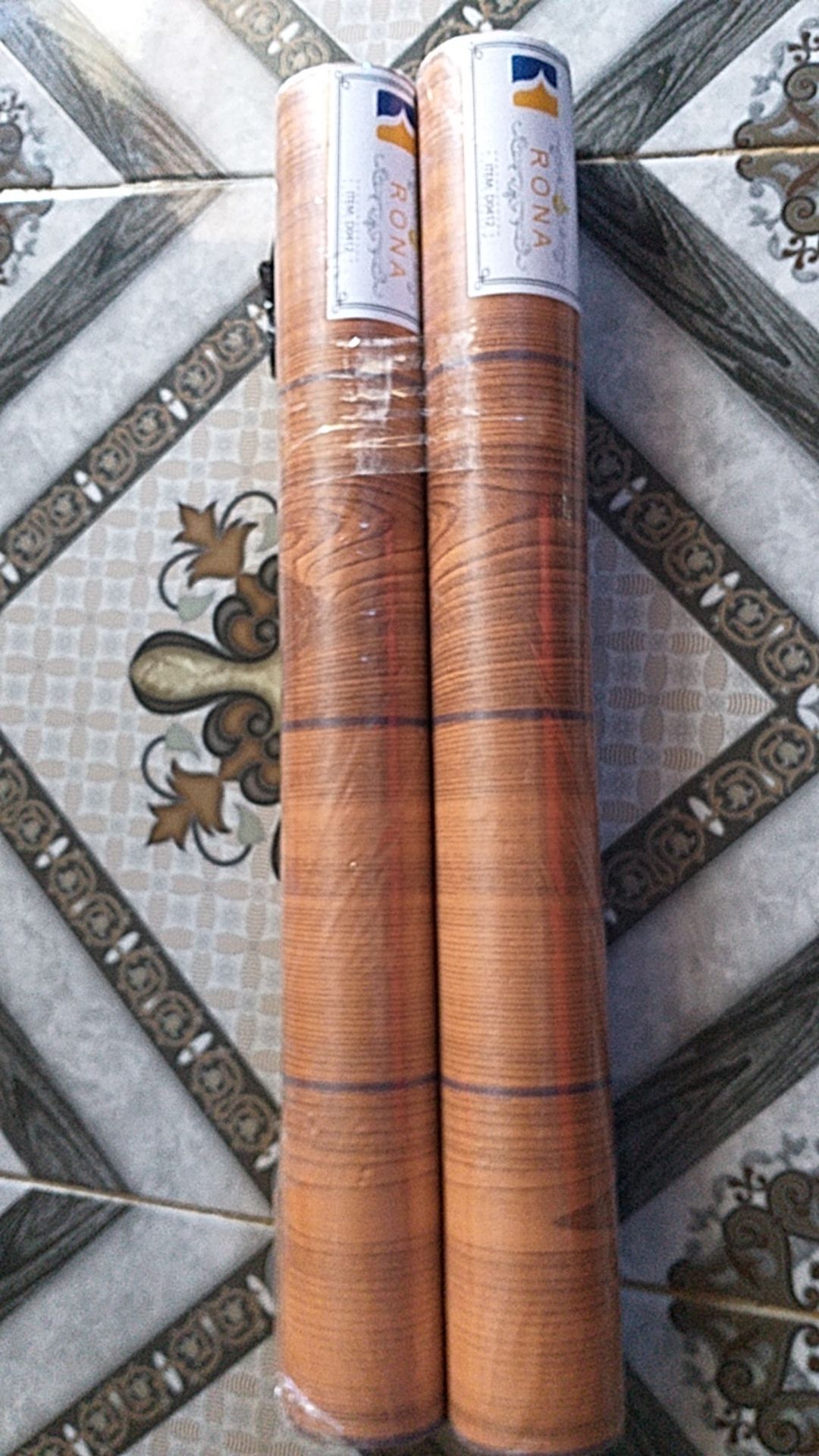 Grosir Murah - Wallpaper Sticker Dinding Kayu Kuning Vintage Bergaris Minimalis Dekorasi Elegan 10m