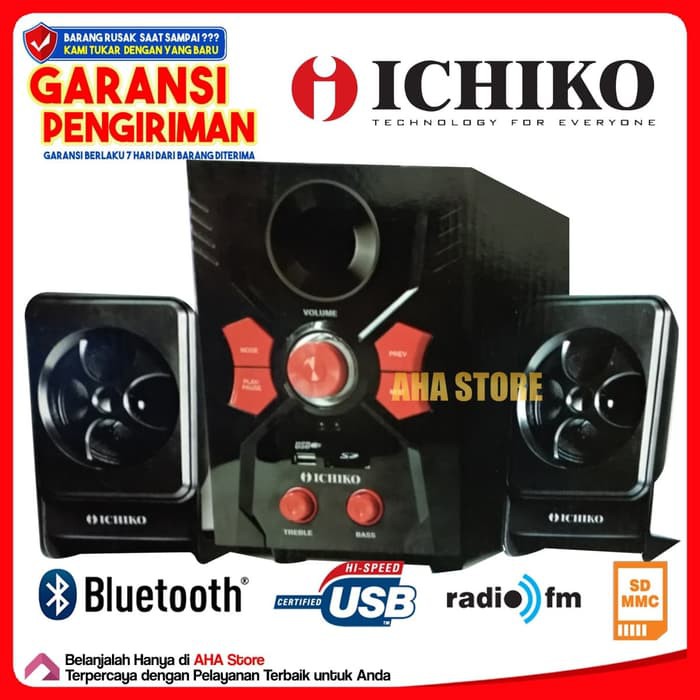 AHA69 Ichiko Speaker Aktif 2.1 Bluetooth Radio USB PSA20