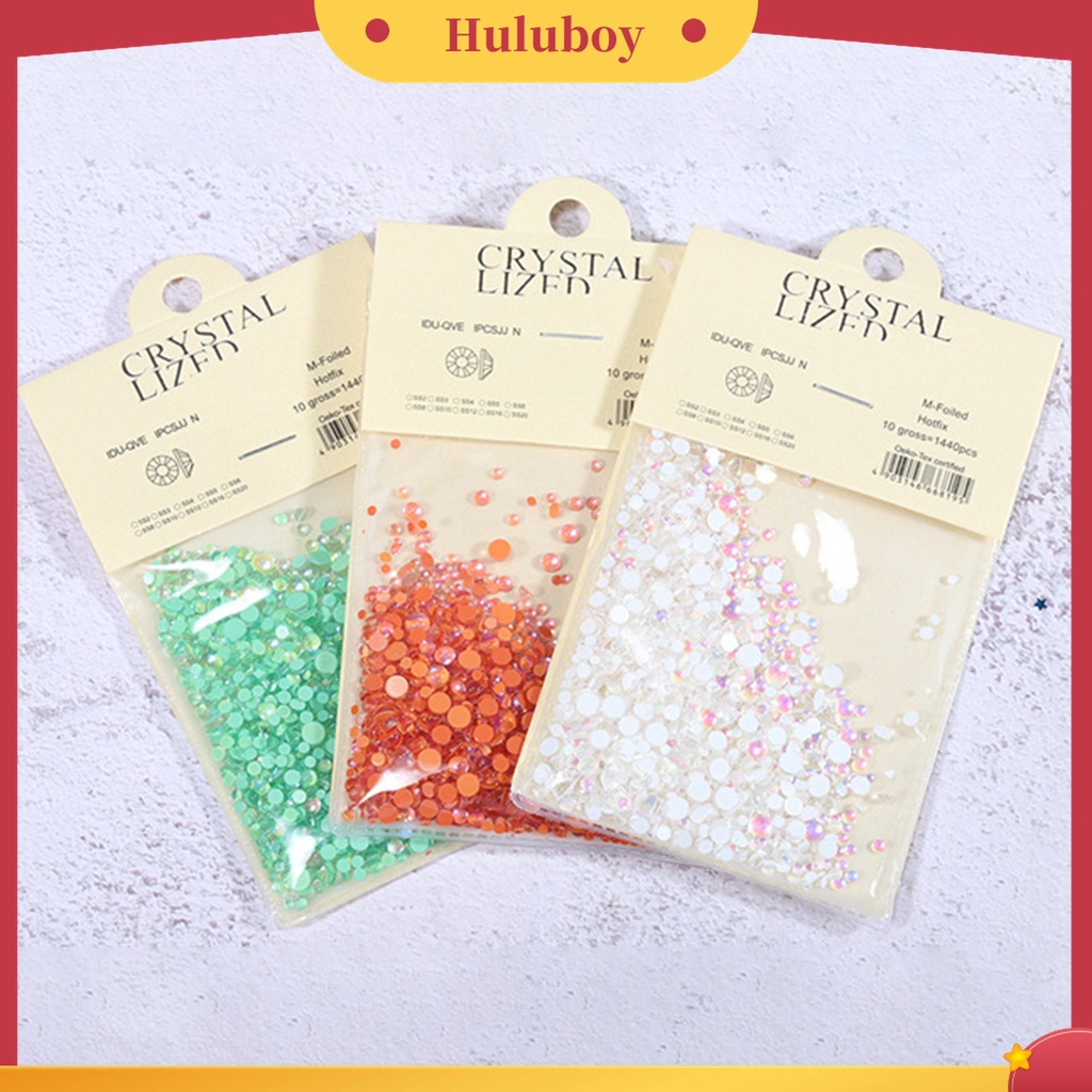 Huluboy Huluboy♡ 1440pcs / Kantong Manik-Manik Glitter Berlian Imitasi Untuk Dekorasi Nail Art