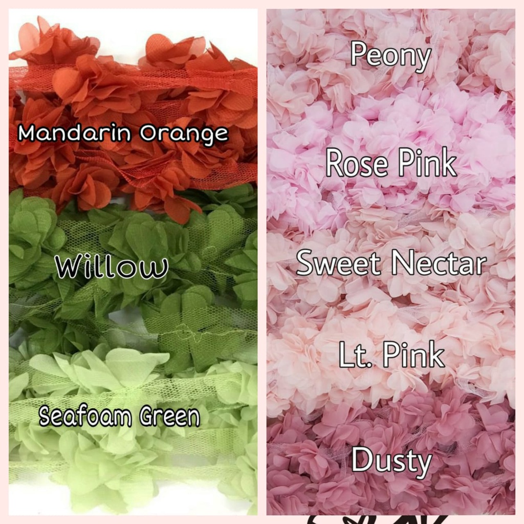 BUNGA FRILL SIFON ANEKA WARNA - JUAL PER PAKET (12 BUNGA)