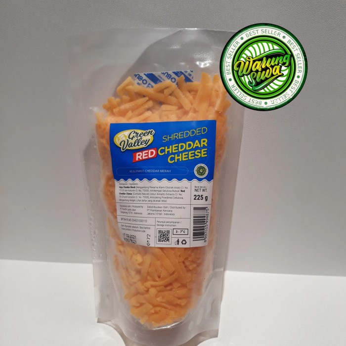 

green valley shredded red cheddar cheese 225gr