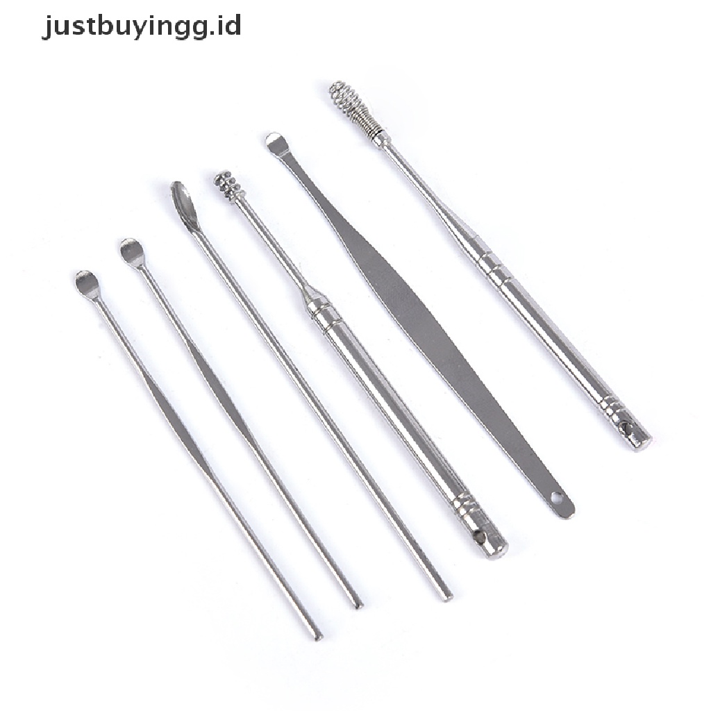 6 Pcs / Set Alat Pembersih Telinga Bahan Stainless Steel