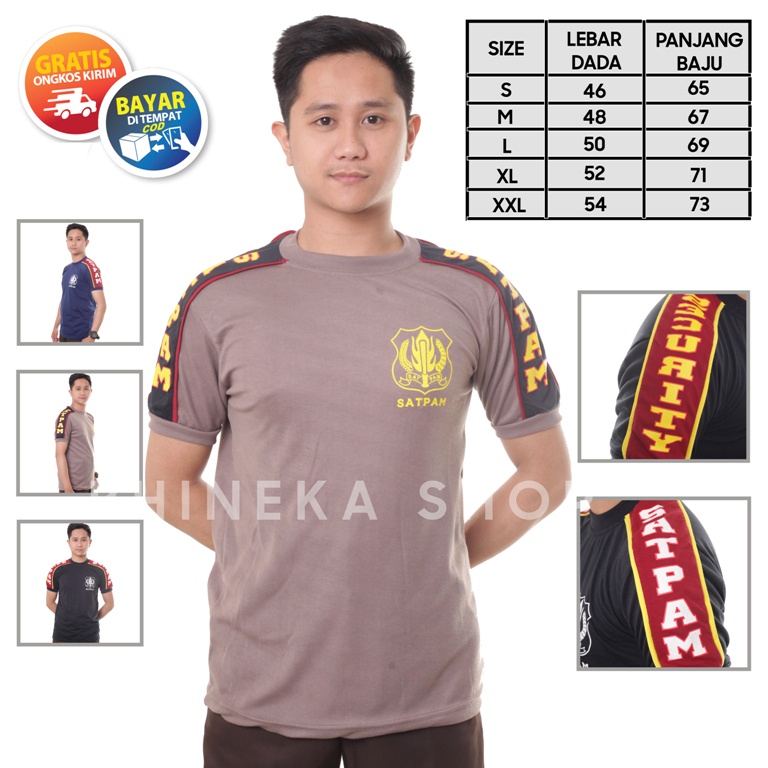 Kaos Security Kaos Satpam Kombinasi List Typing Paiping Warna Cokelat Hitam Navy Satpam Terbaru