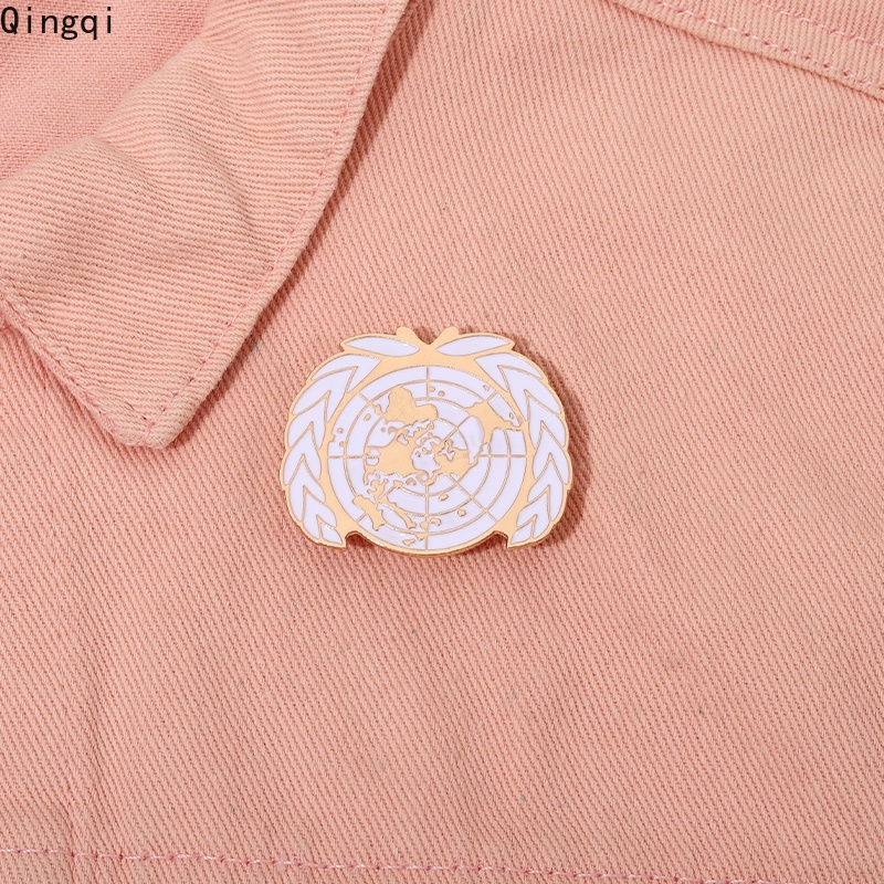 Bros Pin Enamel Desain Cabang Zaitun Bumi Perdamaian Dunia Untuk Hadiah Anak