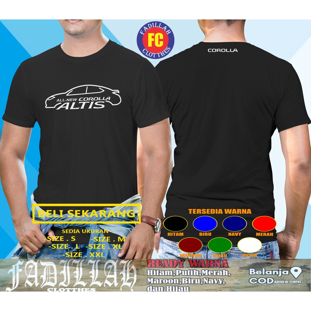 Kaos Mobil Toyota All New Corolla Altis Side Look Baju Otomotif