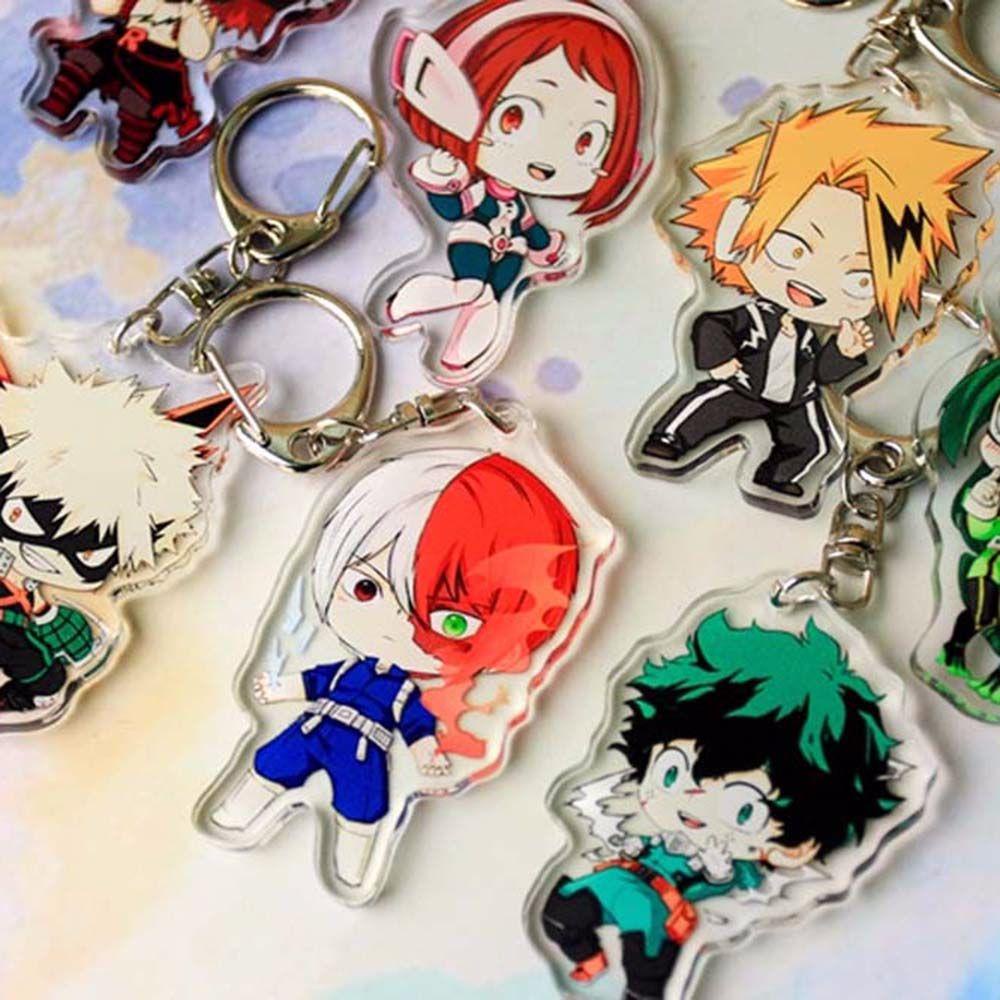 [Elegan] My Hero Academia Lucu Transparan Dua Sisi Shouto Kartun Todoroki Gantungan Kunci Akrilik