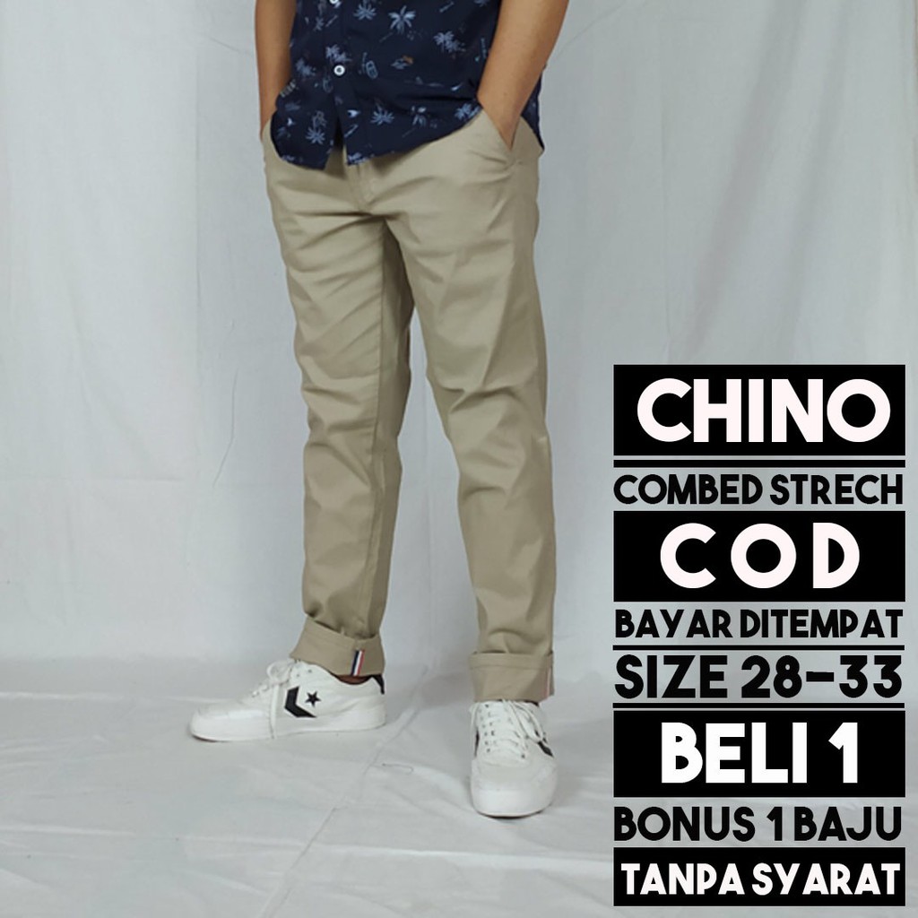 PROMO BELI  CELANA  CHINO  GRATIS BAJU SURFING Shopee Indonesia 