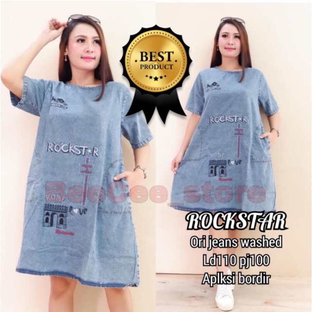((Emka Jeans)) Rockstar Dress jeans snow acid aplikasi bordir