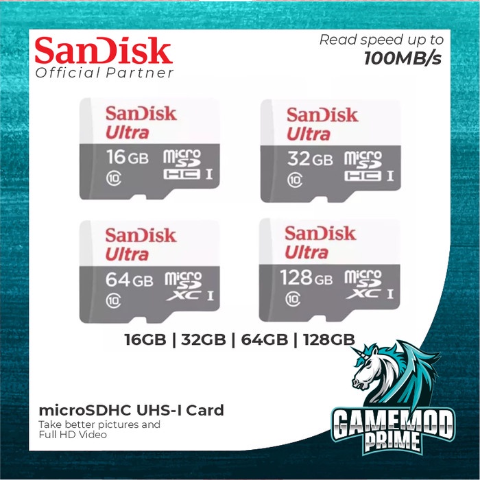 SanDisk Ultra MicroSD 100MB/s 16 32 64 128 GB 16GB 32GB 64GB 128GB