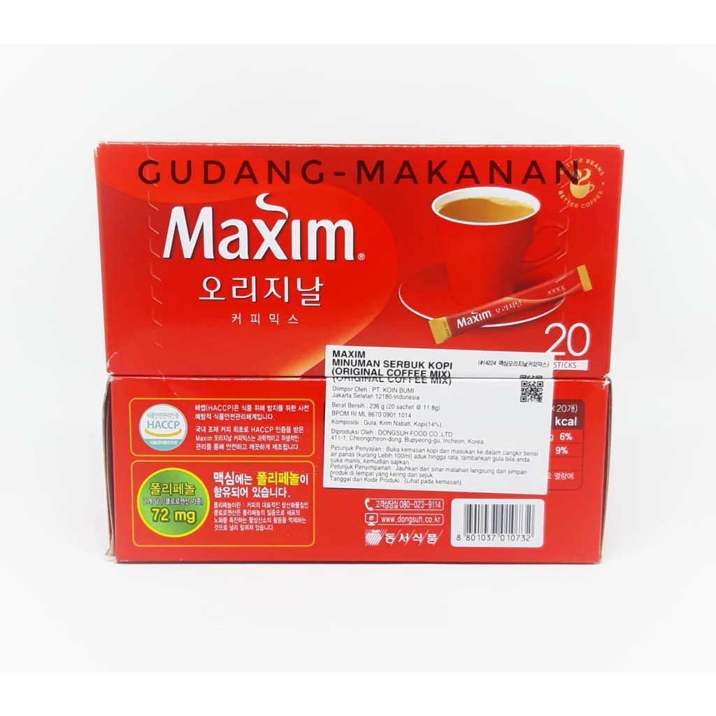 Maxim Coffee Mix Original Korean - Original 20sachet